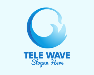 Blue Surf Wave  logo design