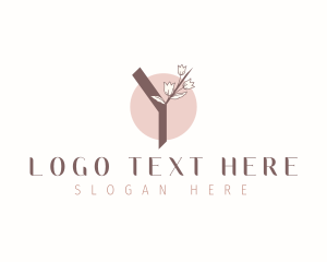 Natural Tulip Floral Letter Y logo