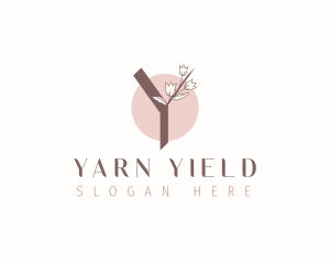 Natural Tulip Floral Letter Y logo design