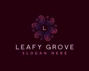 Leaves floral Spa logo design