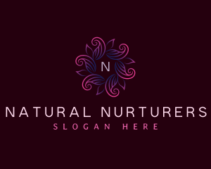 Leaves floral Spa logo design