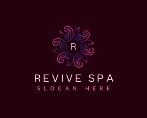 Leaves floral Spa logo design