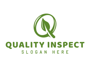 Green Leaf Q logo design