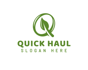 Green Leaf Q logo design