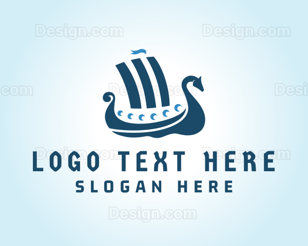 Norse Viking Ship Logo