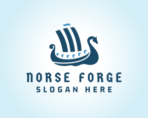 Norse Viking Ship  logo design