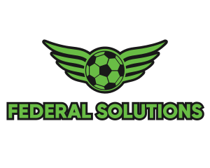 Soccer Ball Wings logo design