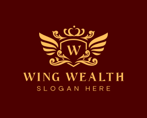 Wing Crown Crest logo design