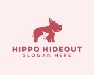 Party Zoo Hippopotamus logo design