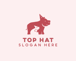 Party Zoo Hippopotamus logo design