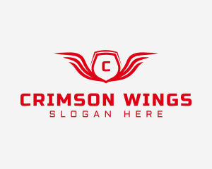 Winged Shield Crest logo design