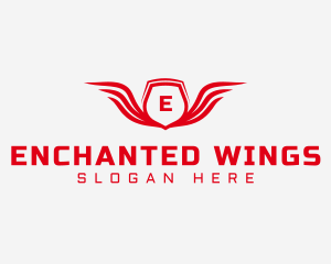 Winged Shield Crest logo design