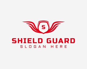 Winged Shield Crest logo design