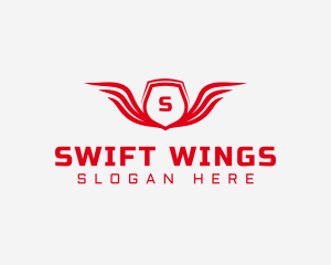 Winged Shield Crest logo design