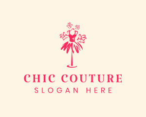 Feminine Flower Dress logo design