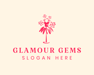 Feminine Flower Dress logo design