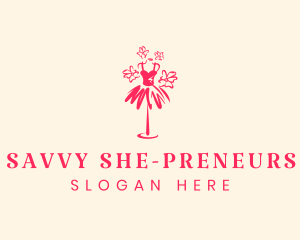 Feminine Flower Dress logo design