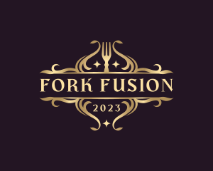 Elegant Fork Utensil logo design