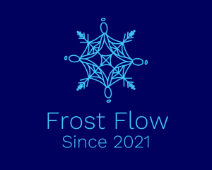 Spiderweb Frost Snowflake logo design