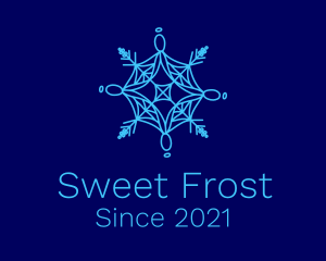 Spiderweb Frost Snowflake logo design