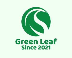 Green Leaf Badge  logo design