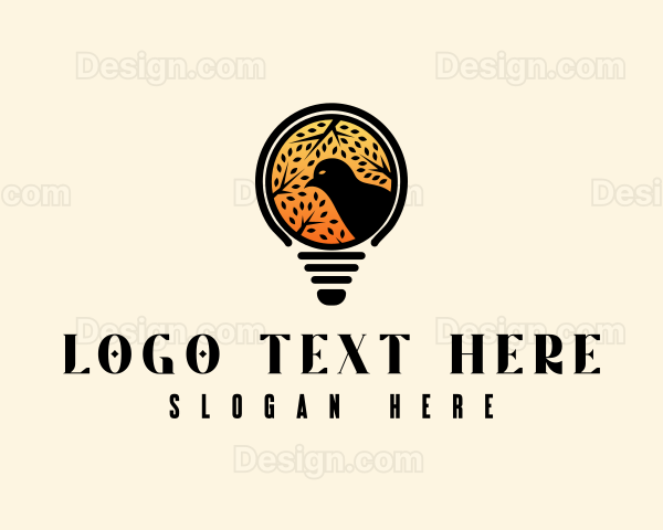 Eco Light Bulb Bird Logo