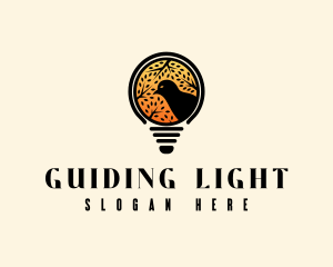 Eco Light Bulb Bird logo design