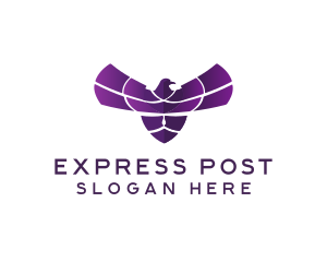 Purple Bird Wings logo design