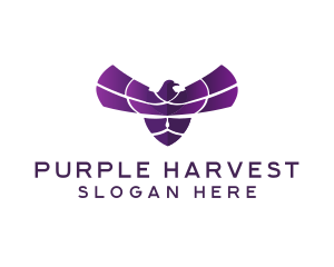 Purple Bird Wings logo design