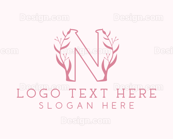 Pink Nature Letter N Logo