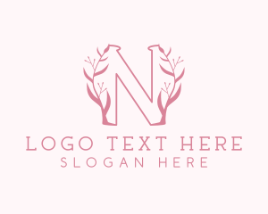 Pink Nature Letter N logo