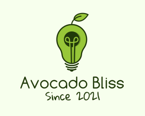 Avocado Light Bulb logo design