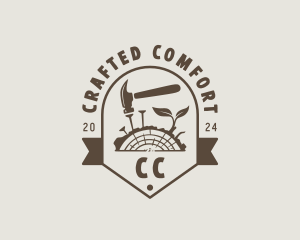 Wood Carpentry Timber logo design