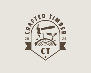 Wood Carpentry Timber logo design