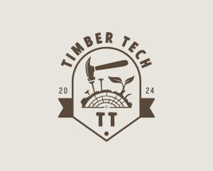 Wood Carpentry Timber logo design