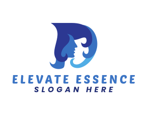 Blue Hair Face D Logo