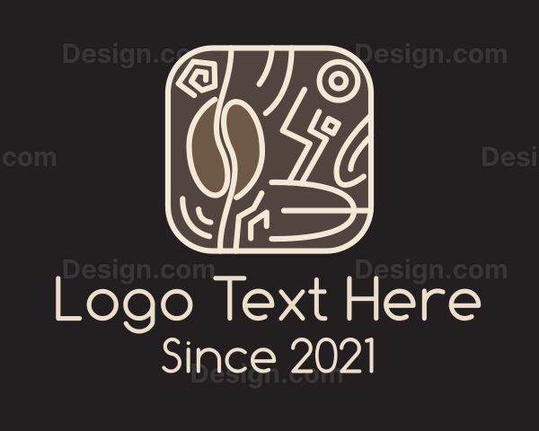 Eccentric Coffee Bean Badge Logo