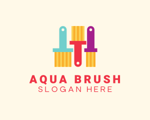 Multicolor Paint Brush  logo design