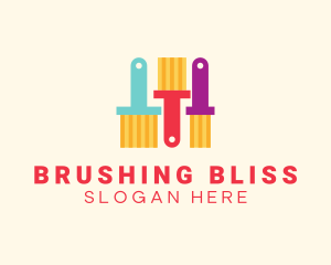 Multicolor Paint Brush  logo design