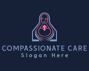 Nursing Home Woman logo design