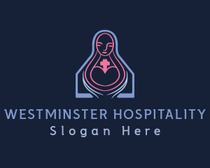 Nursing Home Woman logo design