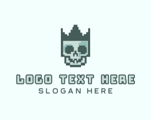 Cyber Skull Pixel logo