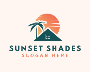 Beach House Sunset logo design