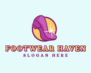 Cartoon Heels Shoe logo design