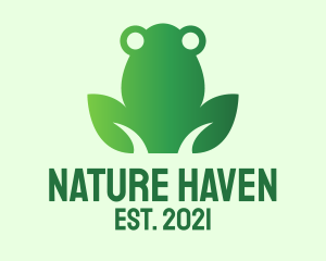 Nature Green Frog  logo design