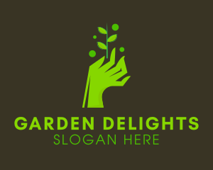 Tree Planting Hand  logo design