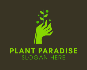 Tree Planting Hand  logo design