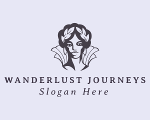 Woman Goddess Laurel Wreath Logo