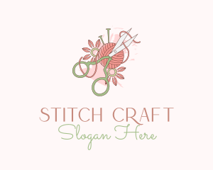 Scissors Yarn Flower  logo