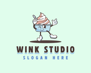 Wink Sundae Cup logo design